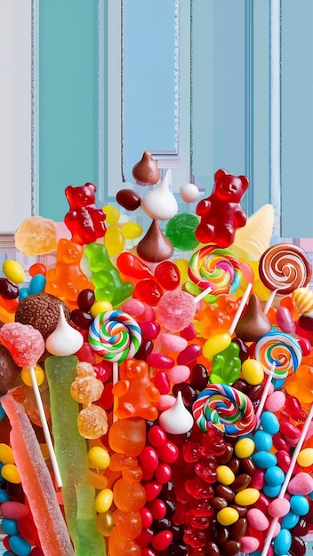 Full frame shot of various colorful candies