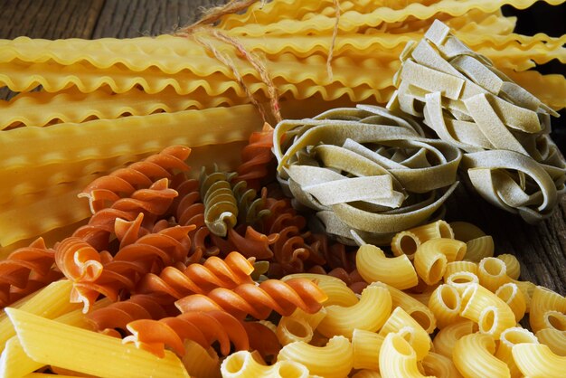 Full frame shot of various pasta