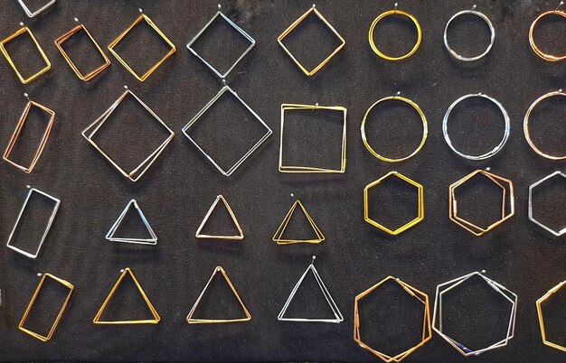 Full frame shot of various shapes arranged