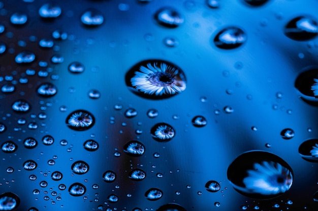 Photo full frame shot of water drops on glass