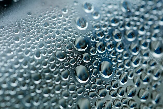 Photo full frame shot of water drops on metal