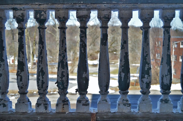 Photo full frame shot of weathered railing