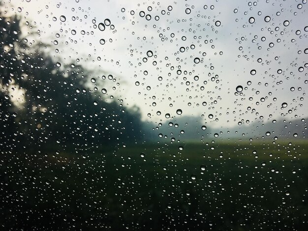 Full frame shot of wet glass window