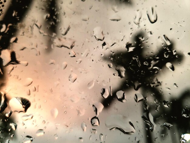 Full frame shot of wet glass window