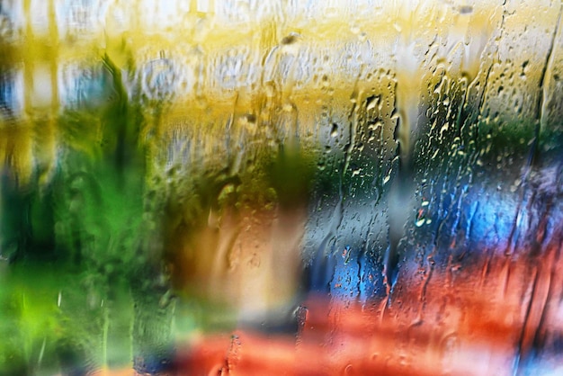 Photo full frame shot of wet glass window