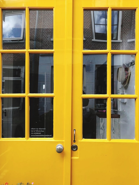 Full frame shot of yellow building