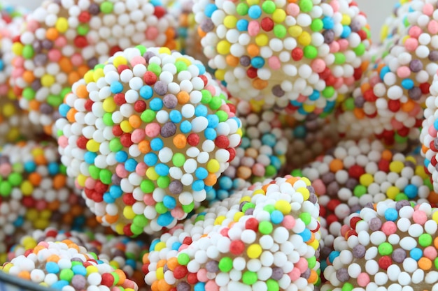 Photo full frame of sprinkles gumballs