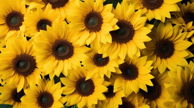 Photo a full frame of sunflower petals in vivid yellow