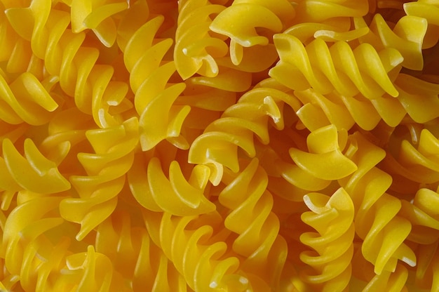 Full grain spiral pasta closeup