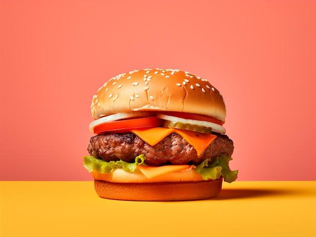 Full hamburger stock photo perfect for advertising