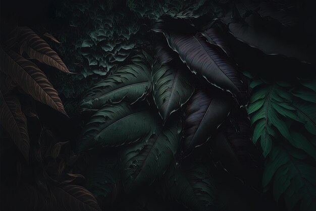 Photo full hd picture of a dark leafy backdrop