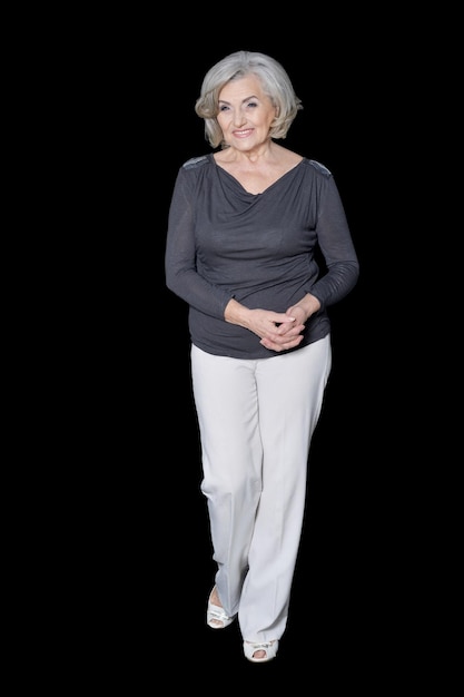 Full height portrait of mature woman