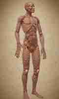 Photo full human body shape with hpv virus texture