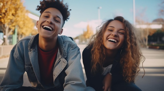 Photo full length of happy college students walking together on campus