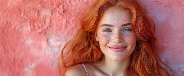Photo full length happy young redheaded girl hd background wallpaper desktop wallpaper