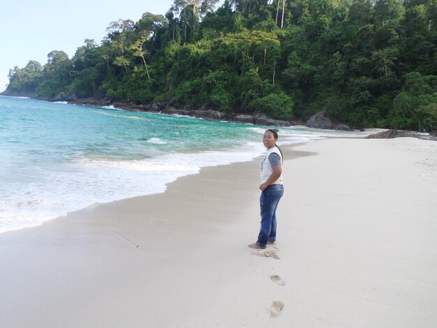 Full length of man standing on beach