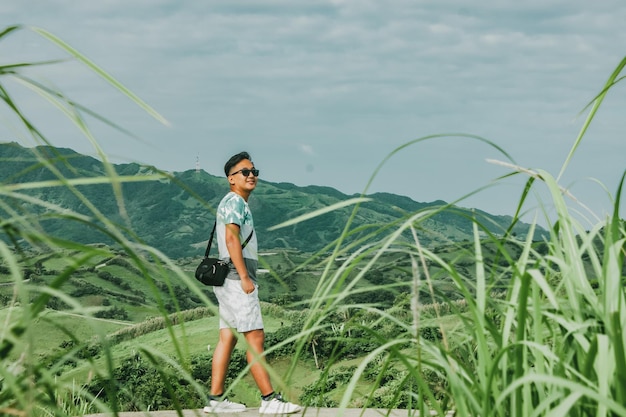 Full length of man standing on grass