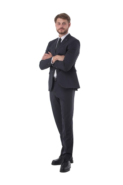 Photo full length portrait of business man isolated on white background, business people