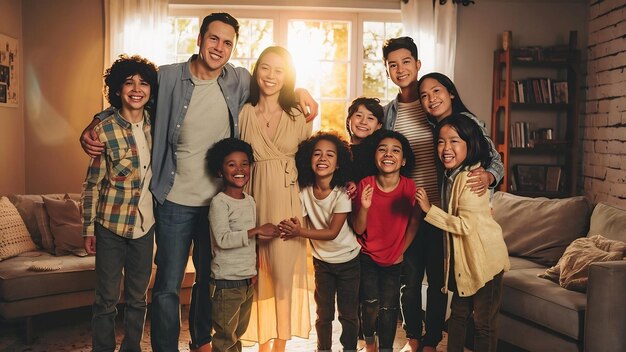 Photo full length portrait of a cheerful family