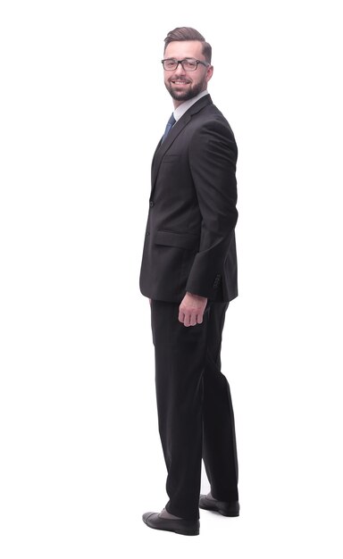 Full length a successful young man in a business suit