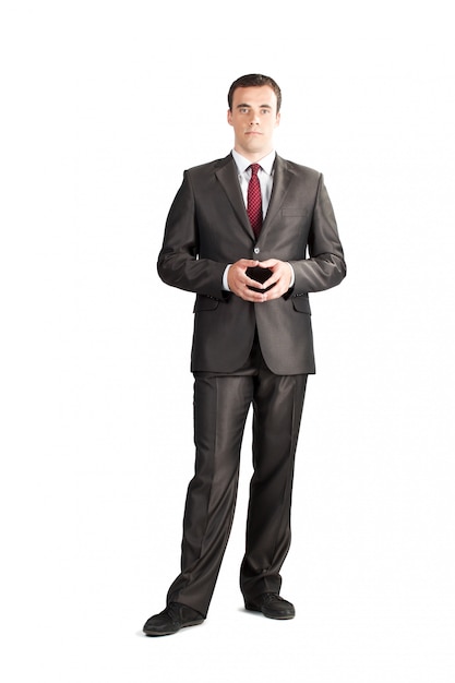 Full length suit tie businessman