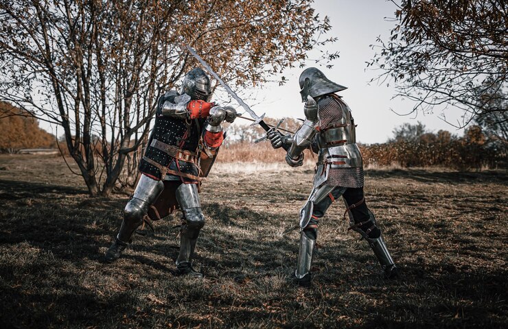 Photo 戦場で戦う戦士の全長
