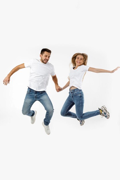 Photo full length of woman exercising against white background