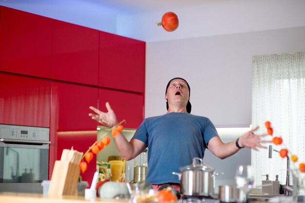 Full length of woman preparing food at home