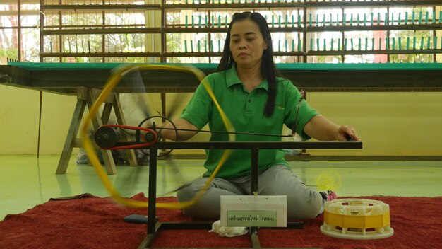 Full length of woman sitting on bench