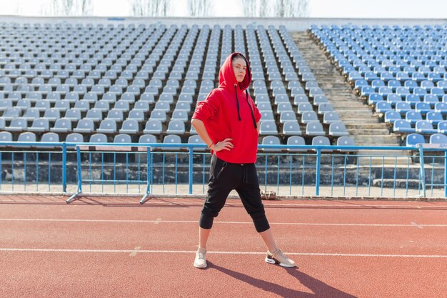 Photo full length of woman standing in stadium