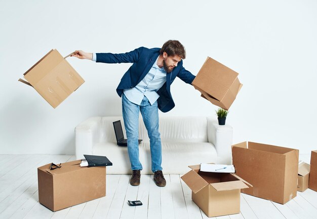 Photo full length of young man standing in box