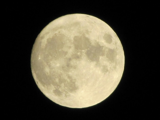 Full moon against clear sky at night