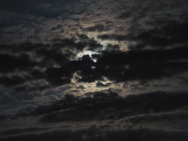 Full moon behind clouds