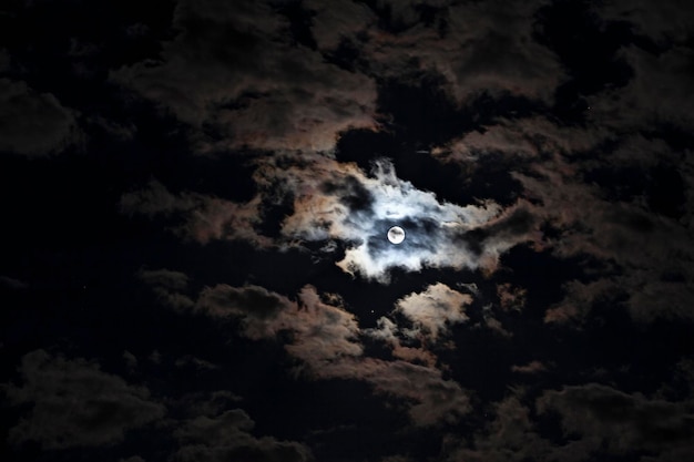 Full moon at cloudy night