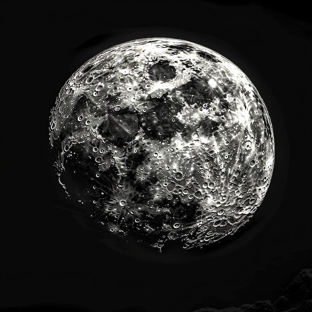 Полная Луна покрыта каплями воды