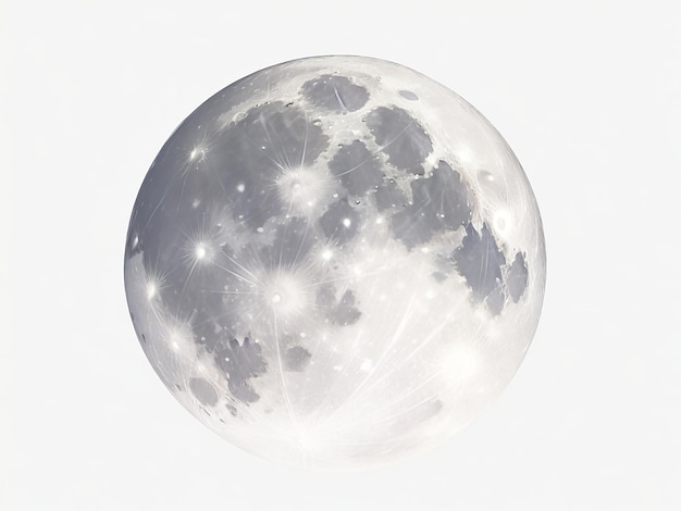 Photo full moon free vector grey illustration on white background