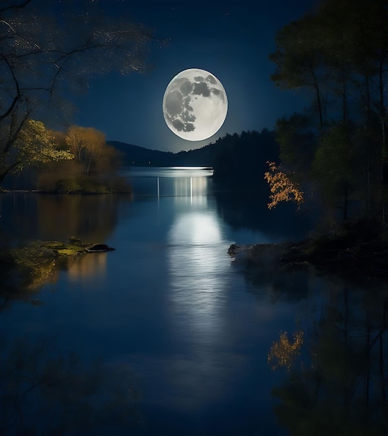 A full moon night view