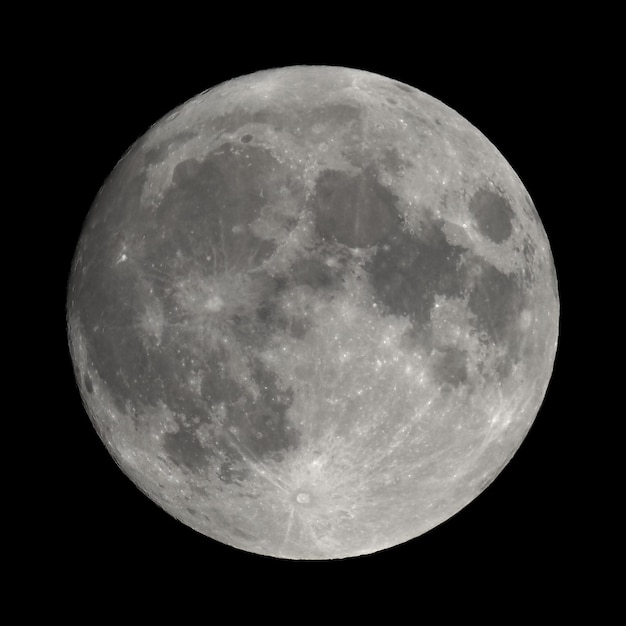 Full moon seen with telescope