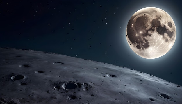 Photo a full moon with a clear surface and the moon in the background