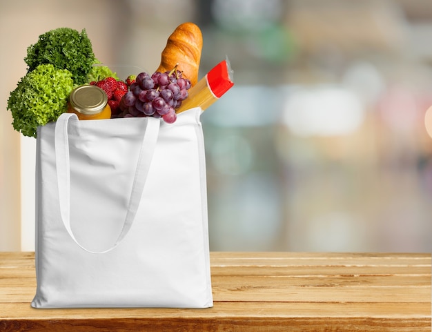 Full shopping  bag, isolated over  background