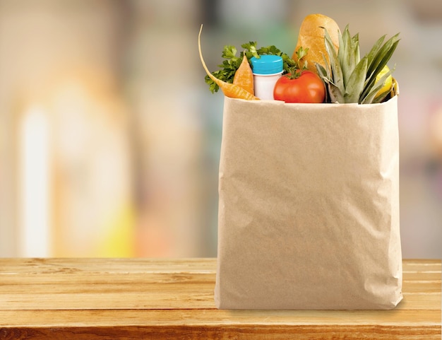 Full shopping  bag, isolated over  background