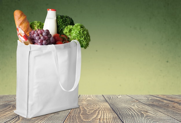 Full shopping  bag, isolated over  background