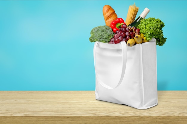 Full shopping  bag, isolated over  background