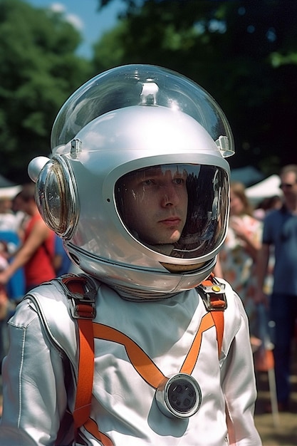 写真 スペーススーツを着た宇宙飛行士