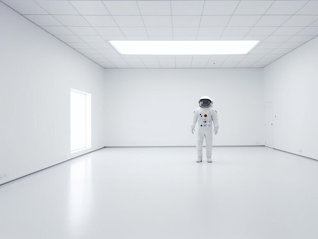 Full shot astronaut wearing spacesuit