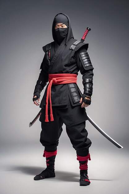 Full shot ninja wearing equipment