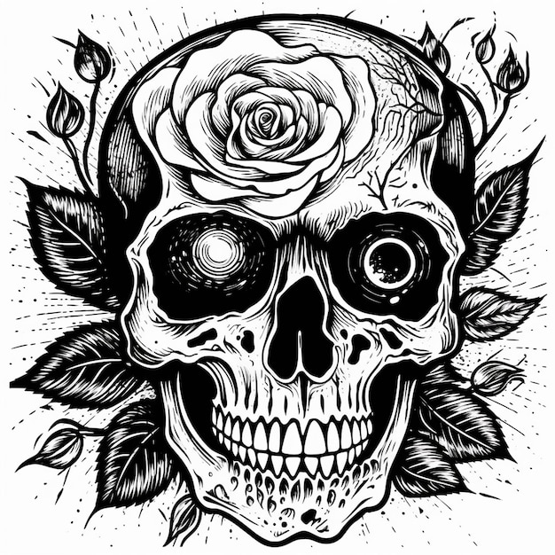 A full skull body bons t shirt design