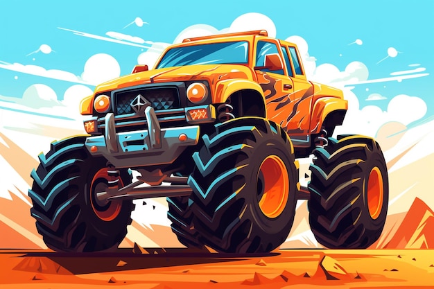 Full Throttle Monster Truck Madness and Glory Unleashed in Style and Power A High Definition Vector