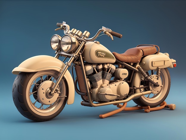 Full Vintage Motorcycle theme isometric 3d design highly detail