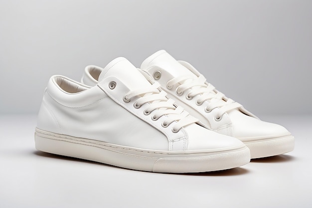 Full white sneakers on white background including clipping path